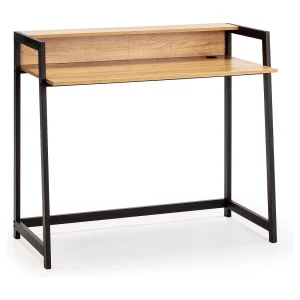 Computerbureau Naia 1 plank, kleur eiken/zwart, 105 cm Computerbureau Naia 1 plank, kleur eiken/zwart, 105 cm