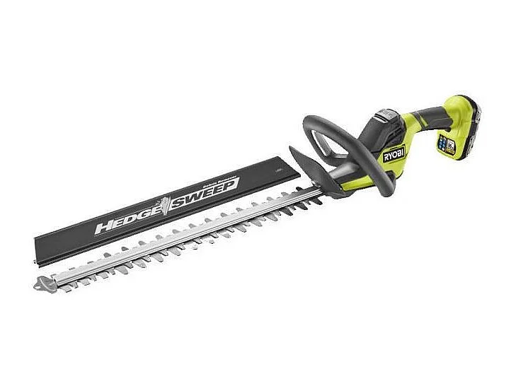 Draadloze RYOBI LINEA 18V Heggenschaar 45 cm met 2,0 Ah batterij en oplader – Stalen messen 22 mm – Zilverkleurig design