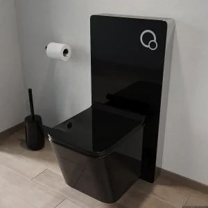 Decoratief voorwandsysteem voor hang-wc, zwart, SPINOSA Decoratief voorwandsysteem voor hang-wc, zwart, SPINOSA