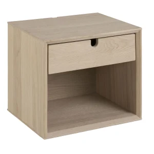 Cent nachtkastje in gefineerd eiken met 1 lade .