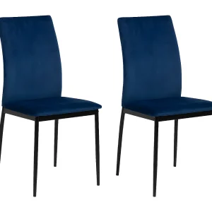 Demi eetkamerstoel donkerblauw, zwart.