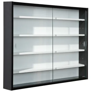 Comit vitrinekast voor wandmontage, 2 glazen deuren wit, zwart. Comit vitrinekast voor wandmontage, 2 glazen deuren wit, zwart.