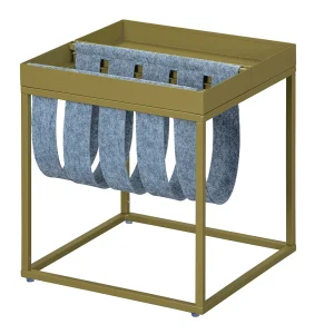 Cute salontafel met tijdschrijftenhouder olijfgroen en grijs. Cute salontafel met tijdschrijftenhouder olijfgroen en grijs.