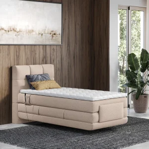 Relaxboxspringset – Stoffen bekleding – Beige – 100 x 200 cm – LODI Relaxboxspringset – Stoffen bekleding – Beige – 100 x 200 cm – LODI