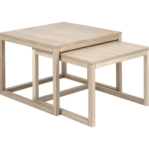 Corn set salontafels eiken wit geloogd.