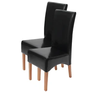 Crotone eetkamerstoel (set van 2),  zwart, lichte poten
