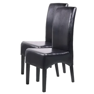 Crotone eetkamerstoel (set van 2),  zwart, donkere poten