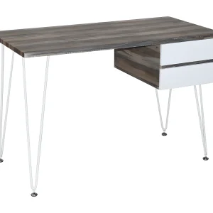 Bureau met 2 lades – spaanplaat – walnoot & wit – TARAN Bureau met 2 lades – spaanplaat – walnoot & wit – TARAN