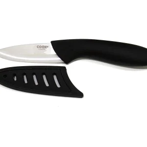 Keramisch Mes 16,6 cm met Zwart Soft Handvat en Beschermhoes Keramisch Mes 16,6 cm met Zwart Soft Handvat en Beschermhoes