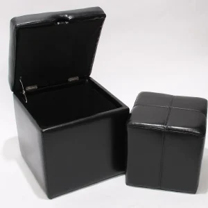 Carrara kruk (set van 2), zwart Carrara kruk (set van 2), zwart