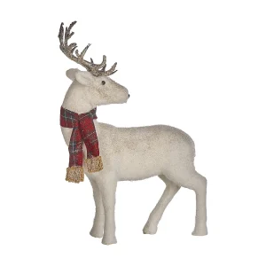 Decoratief beeld rendier 51 cm wit MUSTOLA
