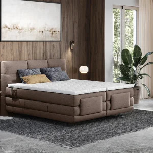 Set van relaxboxspring – Stoffen bekleding – Bruin – 2 x 90 x200 cm – LODI van PALACIO Set van relaxboxspring – Stoffen bekleding – Bruin – 2 x 90 x200 cm – LODI van PALACIO