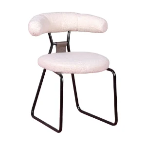 Designstoel bekleed met bouclé en gelakte stalen poten – Oxford – Wit Designstoel bekleed met bouclé en gelakte stalen poten – Oxford – Wit
