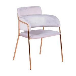 Designer stoel bekleed met fluweel en gouden poten – Cruiser – Grijs Designer stoel bekleed met fluweel en gouden poten – Cruiser – Grijs