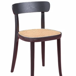 Design stoel in essenhout en naturel rotan zitting Tours – Zwart Design stoel in essenhout en naturel rotan zitting Tours – Zwart