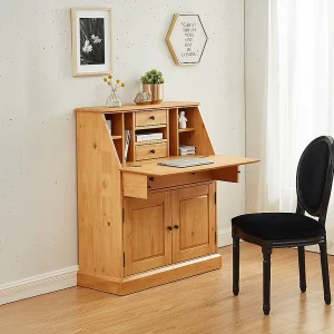Bureaukast CLEORE – Dennenhout en MDF – Eiken – Koop online Bureaukast CLEORE – Dennenhout en MDF – Eiken – Koop online