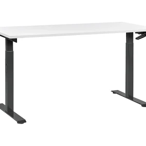 Bureau handmatig verstelbaar wit/zwart 160 x 72 cm DESTINES