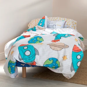 Dekbedovertrekset 2-delig 155×220 cm (Bed 80/90) Space rocket