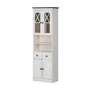 Cornelia | Hoge kast met 2 laden en 2+2 deuren in White Pine Cornelia | Hoge kast met 2 laden en 2+2 deuren in White Pine