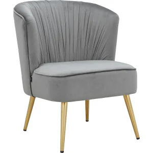 Dahlia | Loungestoel in grijs velours Dahlia | Loungestoel in grijs velours