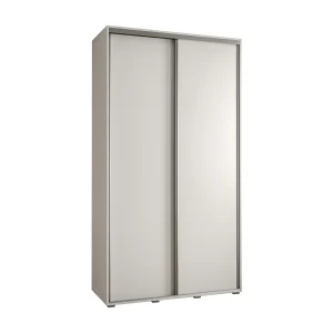 DAVOS 1 KLEDINGKAST MET SCHUIFDEUREN 235,2/140/45 2 deuren (Wit/Wit/Zilver)