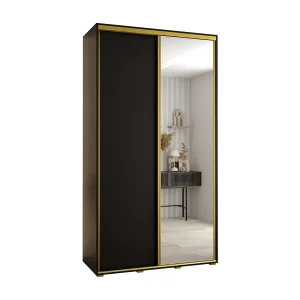 DAVOS 3 KLEDINGKAST MET SCHUIFDEUREN 235,2/130/45 2 deuren (Zwart/Zwart/Goud) DAVOS 3 KLEDINGKAST MET SCHUIFDEUREN 235,2/130/45 2 deuren (Zwart/Zwart/Goud)