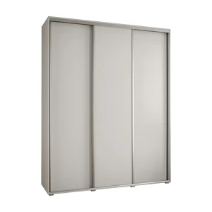 DAVOS 1 KLEDINGKAST MET SCHUIFDEUREN 235,2/190/45 3 deuren (Wit/Wit/Zilver)