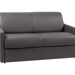 Express slaapbank in grijs kunstleer met traagschuim zitting 120 cm matras 18 cm CALIFE