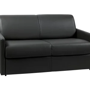 Slaapbank quick-open zwart kunstleer traagschuim zitting 120 cm matras 18 cm CALIFE Slaapbank quick-open zwart kunstleer traagschuim zitting 120 cm matras 18 cm CALIFE