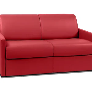 Slaapbank express rood kunstleer traagschuim zitting 120 cm matras 22 cm CALIFE Slaapbank express rood kunstleer traagschuim zitting 120 cm matras 22 cm CALIFE