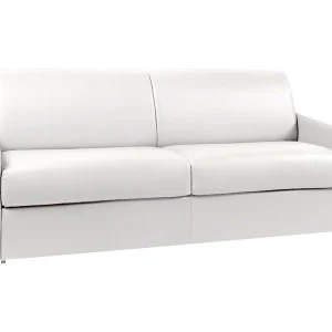 Slaapbank express wit kunstleer traagschuim zitting 160 cm matras 22 cm CALIFE Slaapbank express wit kunstleer traagschuim zitting 160 cm matras 22 cm CALIFE