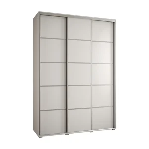 DAVOS 4 KLEDINGKAST MET SCHUIFDEUREN 235,2/180/45 3 deuren (Wit/Wit/Zilver) DAVOS 4 KLEDINGKAST MET SCHUIFDEUREN 235,2/180/45 3 deuren (Wit/Wit/Zilver)