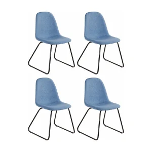 Colby | Eetkamerstoel in jeansblauwe stof, 4 stuks Colby | Eetkamerstoel in jeansblauwe stof, 4 stuks