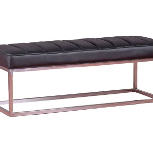 Design bank bekleed met kunstleer met chroomstaal – Praga – Zwart Design bank bekleed met kunstleer met chroomstaal – Praga – Zwart