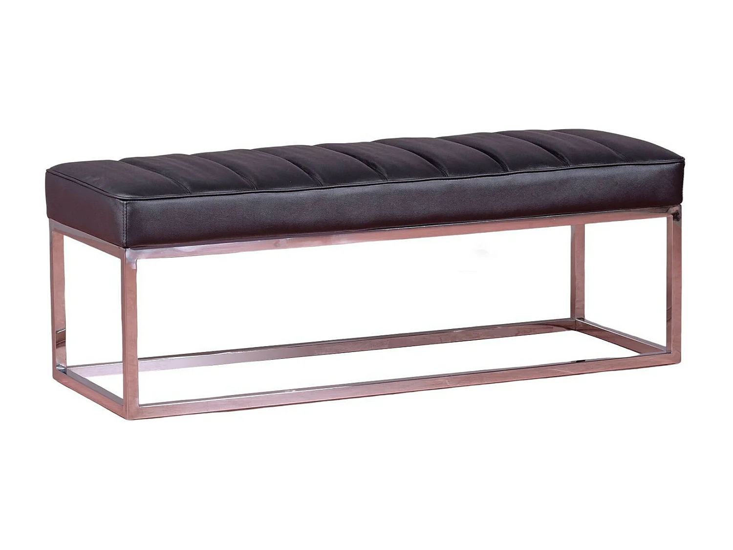 Design bank bekleed met kunstleer met chroomstaal - Praga - Zwart
