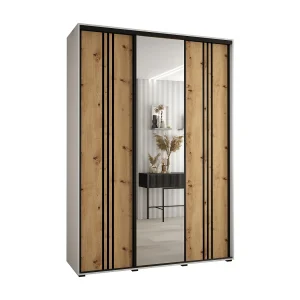 DAVOS 7 KLEDINGKAST MET SCHUIFDEUREN 235,2/180/60 3 deuren (Wit/Artisan/Zwart)