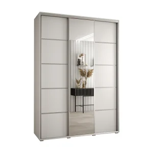 DAVOS 5 KLEDINGKAST MET SCHUIFDEUREN 235,2/180/60 3 deuren (Wit/Wit/Zilver) DAVOS 5 KLEDINGKAST MET SCHUIFDEUREN 235,2/180/60 3 deuren (Wit/Wit/Zilver)