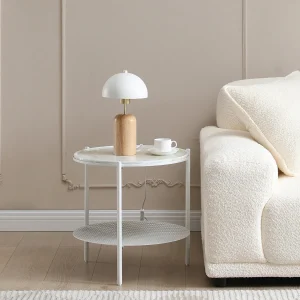 Lamp om te plaatsen van hout en metaal – D20 x H35,5 cm – Naturel en wit – TANTA Lamp om te plaatsen van hout en metaal – D20 x H35,5 cm – Naturel en wit – TANTA