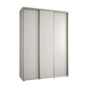 DAVOS 1 KLEDINGKAST MET SCHUIFDEUREN 235,2/180/45 3 deuren (Wit/Wit/Zilver)