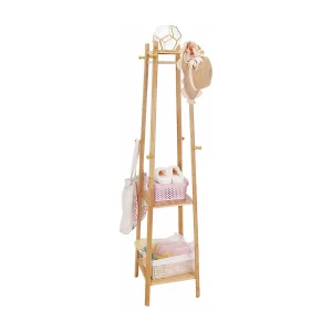Design kapstok met 3 planken en 8 haken, solide kapstok, halkapstok, 39x39x169cm Design kapstok met 3 planken en 8 haken, solide kapstok, halkapstok, 39x39x169cm