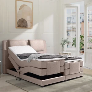 Set boxspring CASTEL van PALACIO – 2x90x200cm – Beige stof Set boxspring CASTEL van PALACIO – 2x90x200cm – Beige stof