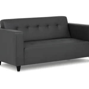 Bank 3 zitplaatsen Zwart – gecapitonneerde stof (170 x 60 x 79 cm) – PEDRO