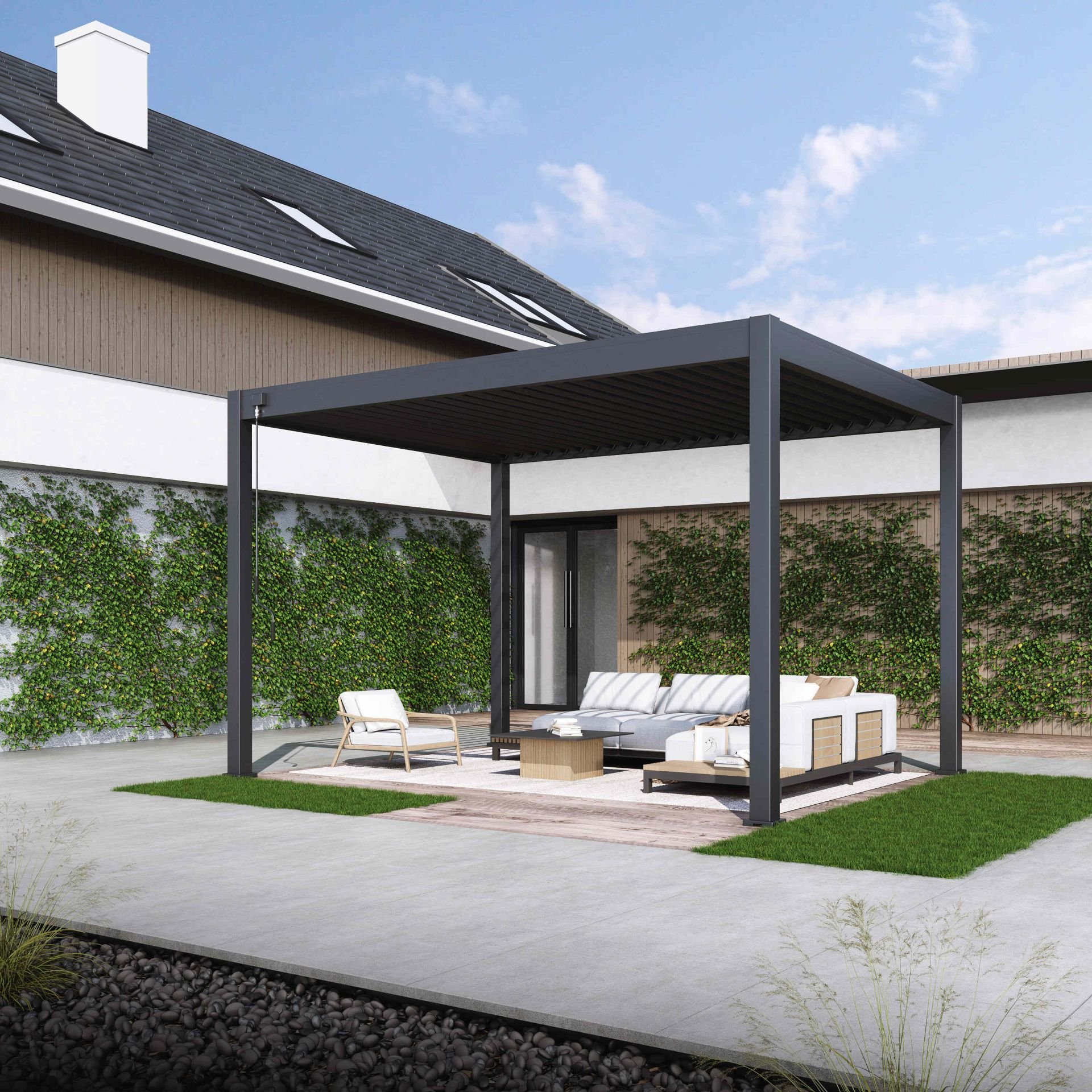 Aluminium Terrasoverkapping Comfort Vrijstaand 300 x 400 cm Antraciet