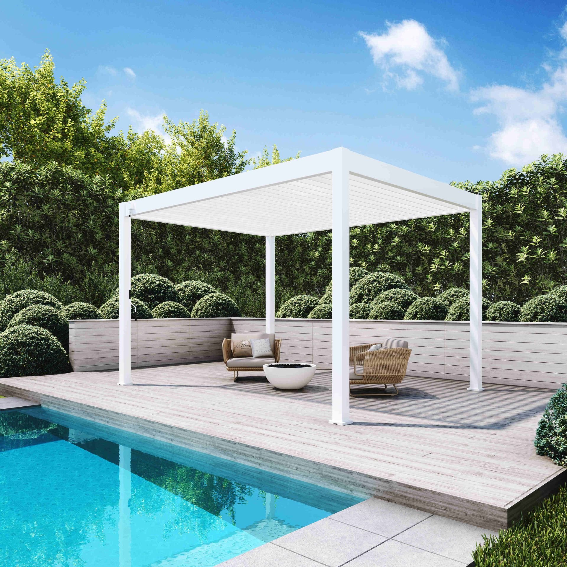Aluminium Terrasoverkapping Deluxe Vrijstaand 300 x 400 cm Wit