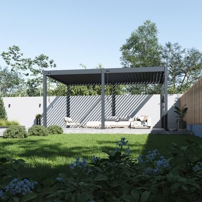 Aluminium Terrasoverkapping Deluxe Aanbouw 360 x 530 cm Antraciet
