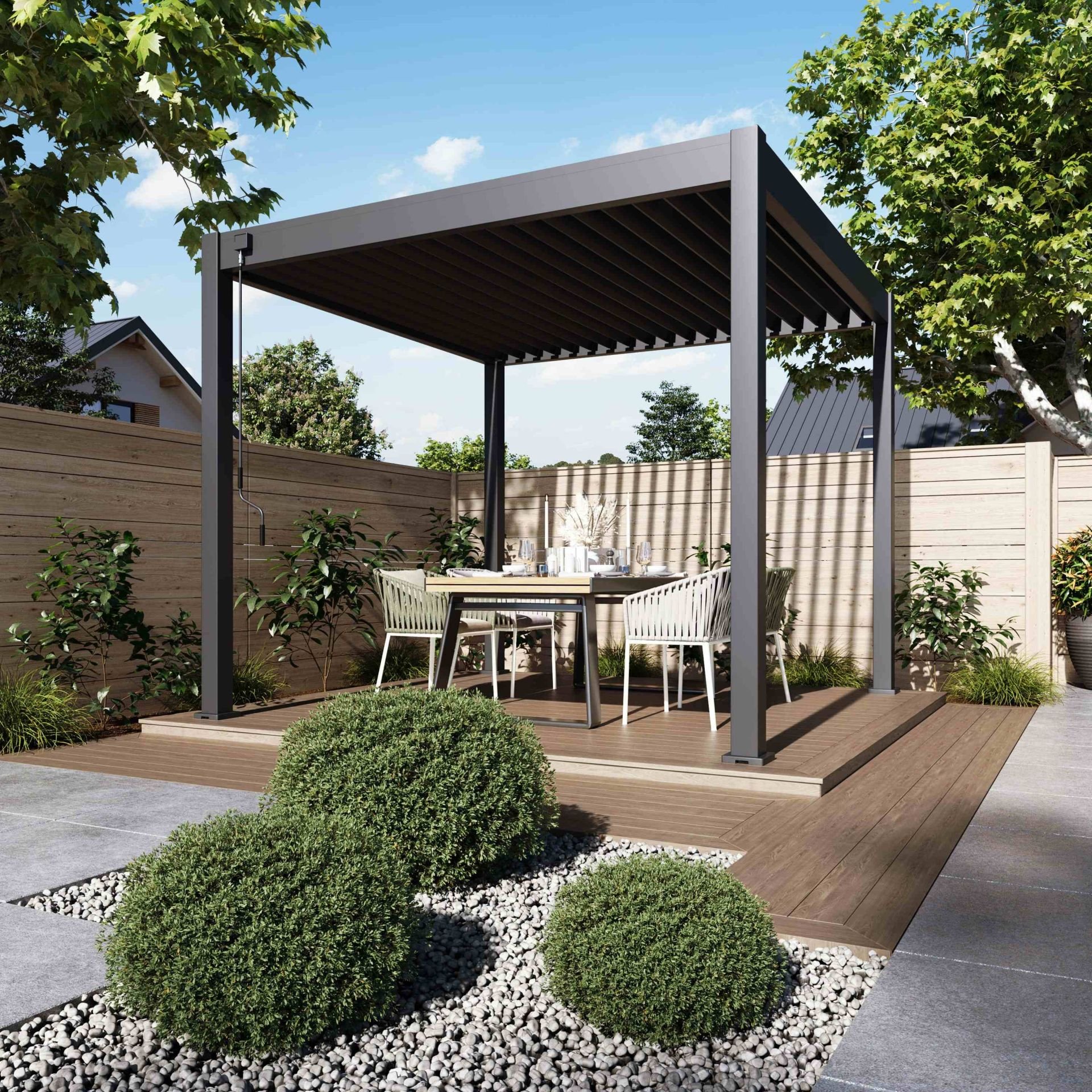 Aluminium Terrasoverkapping Deluxe Vrijstaand 300 x 300 cm Antraciet