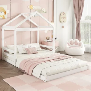 Cabinebed 140 x 200 cm met hoofdeinde – grenen + MDF – lattenbodem – voor kinderen – wit (zonder matras) Cabinebed 140 x 200 cm met hoofdeinde – grenen + MDF – lattenbodem – voor kinderen – wit (zonder matras)