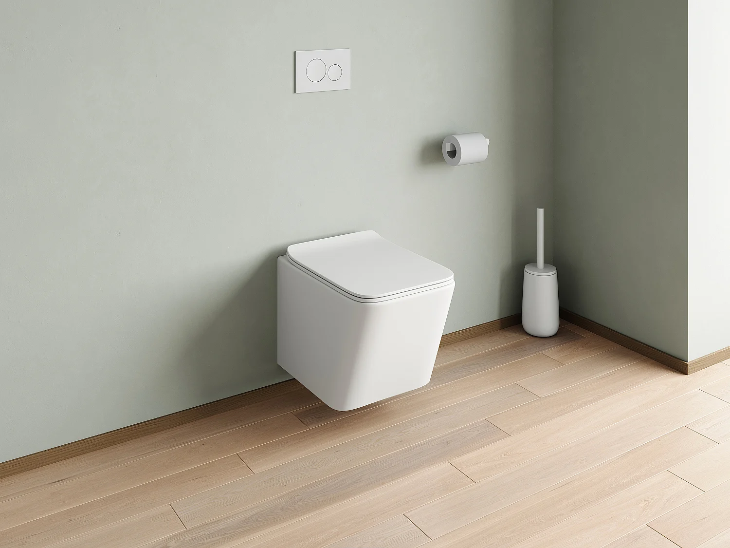 Hangende wc van mat wit keramiek zonder rand, L51,5 x H34 cm, CLEMONA