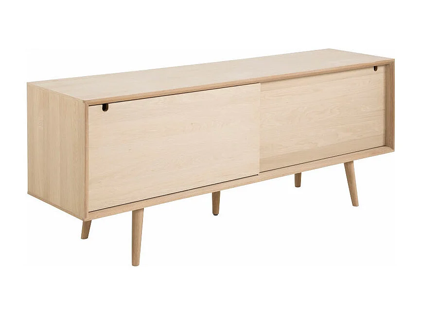 Canes dressoir massief eiken wit geloogd.