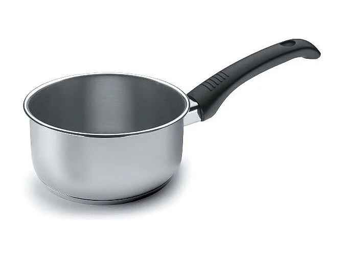 Casserole Studio 12cm van 18/10 roestvrij staal met ergonomische handgreep van zwart bakeliet